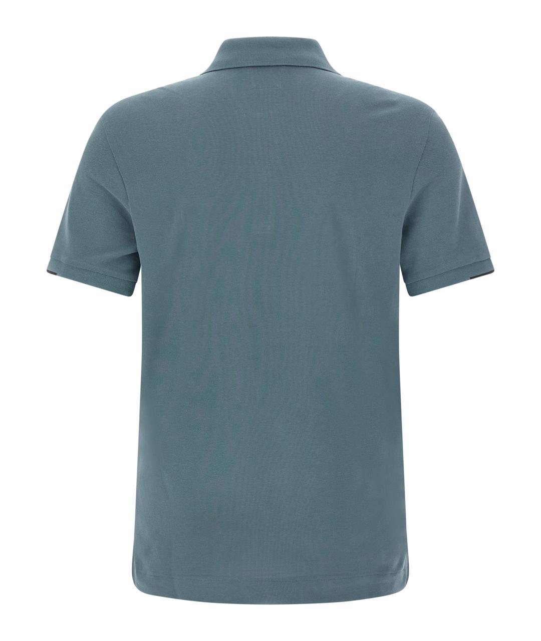 CP COMPANY Голубое хлопковое поло с коротким рукавом, фото 2
