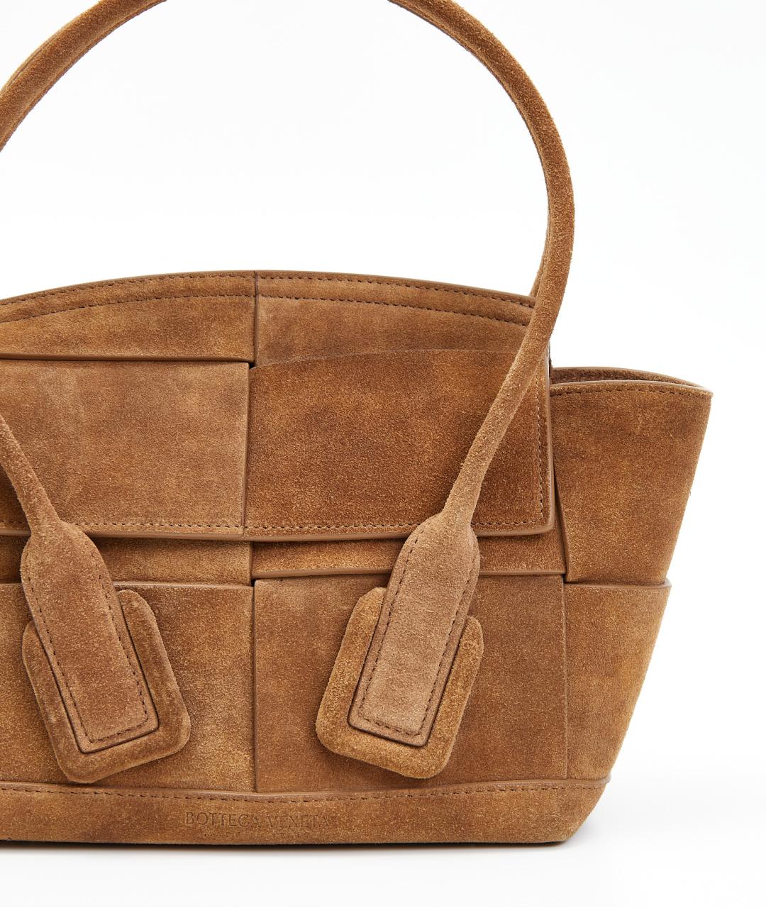 BOTTEGA VENETA Коричневая замшевая сумка с короткими ручками, фото 4