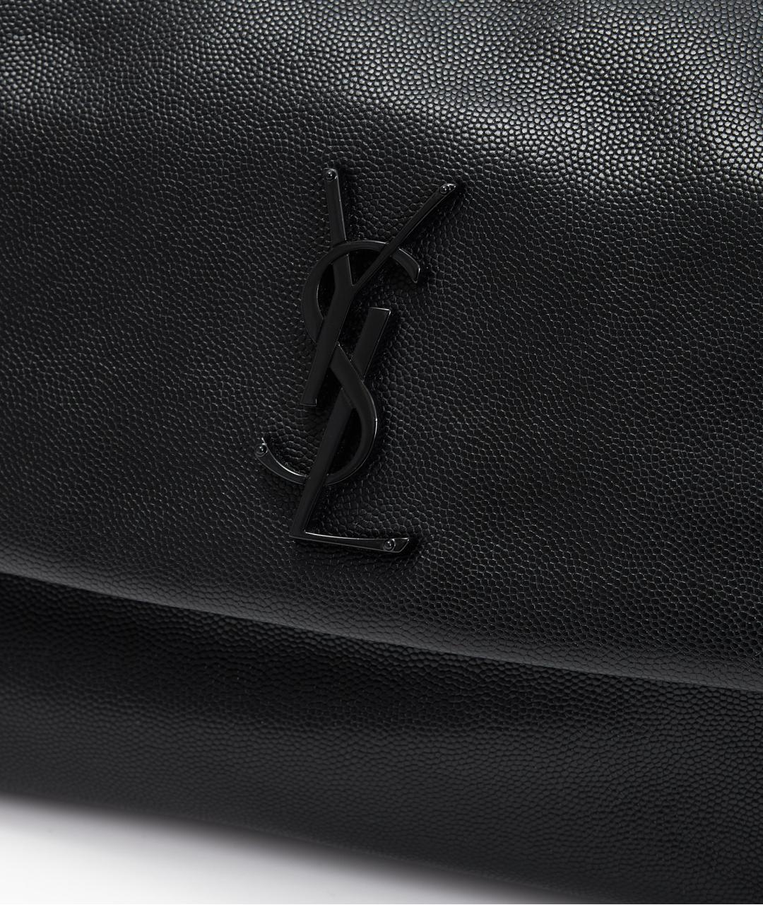 SAINT LAURENT Черная кожаная сумка через плечо, фото 4