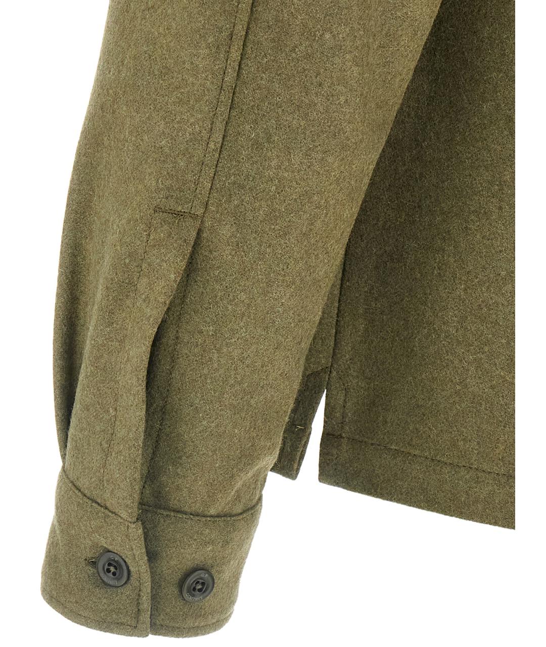 CP COMPANY Хаки шерстяная кэжуал рубашка, фото 4
