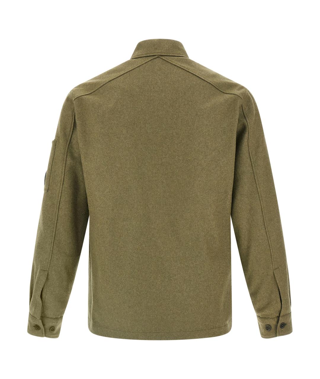 CP COMPANY Хаки шерстяная кэжуал рубашка, фото 2