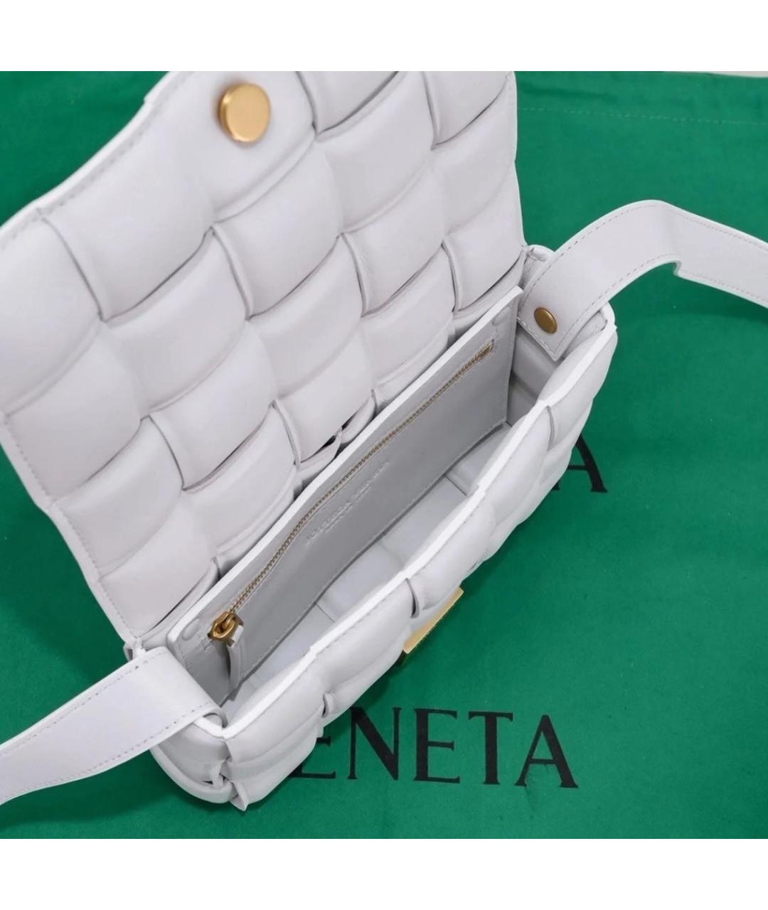 BOTTEGA VENETA Белая кожаная сумка через плечо, фото 5