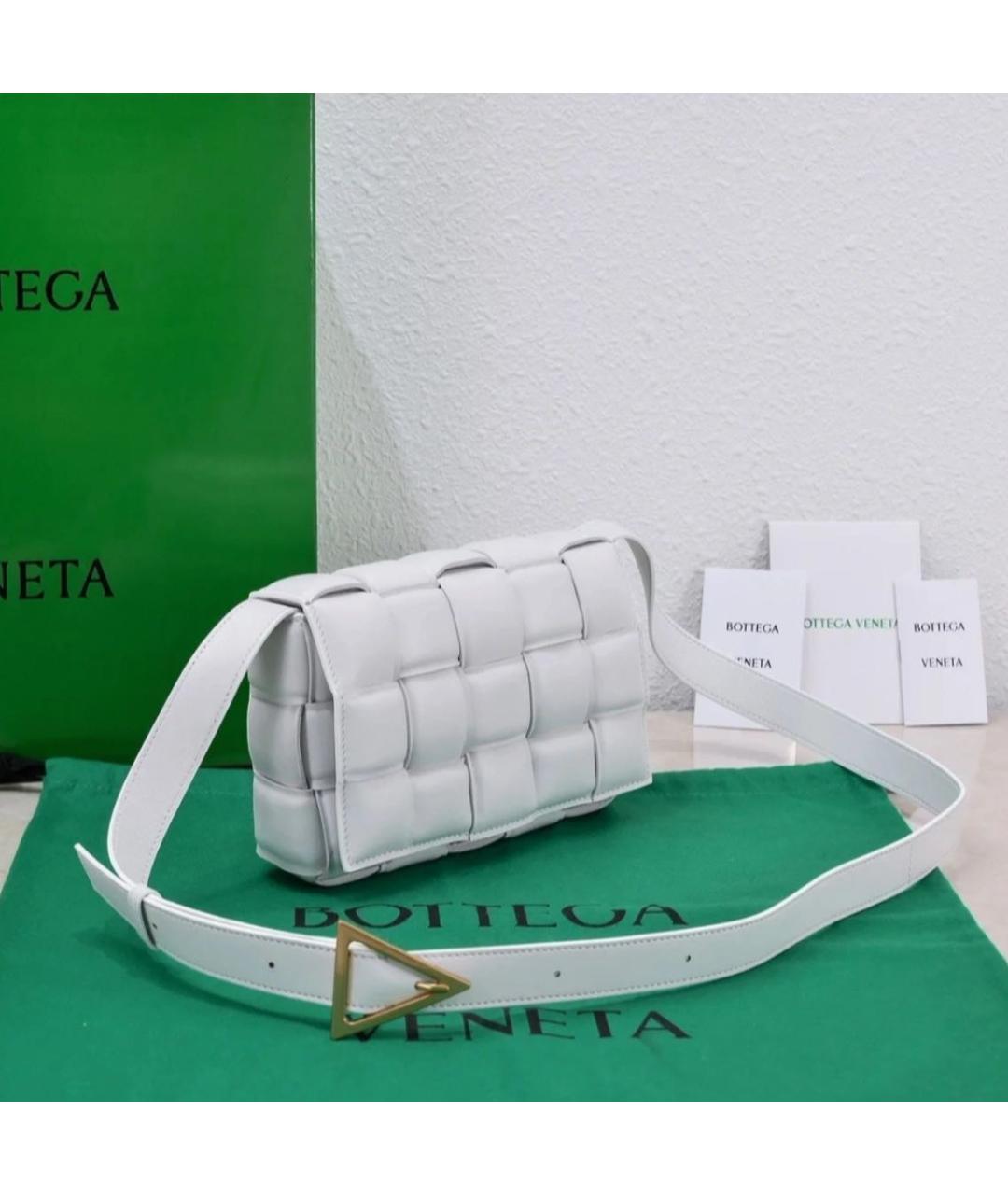BOTTEGA VENETA Белая кожаная сумка через плечо, фото 3