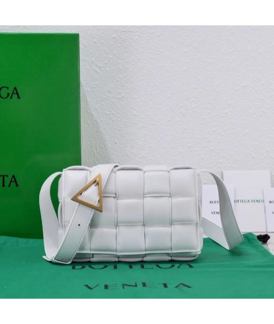 BOTTEGA VENETA Белая кожаная сумка через плечо, фото 2