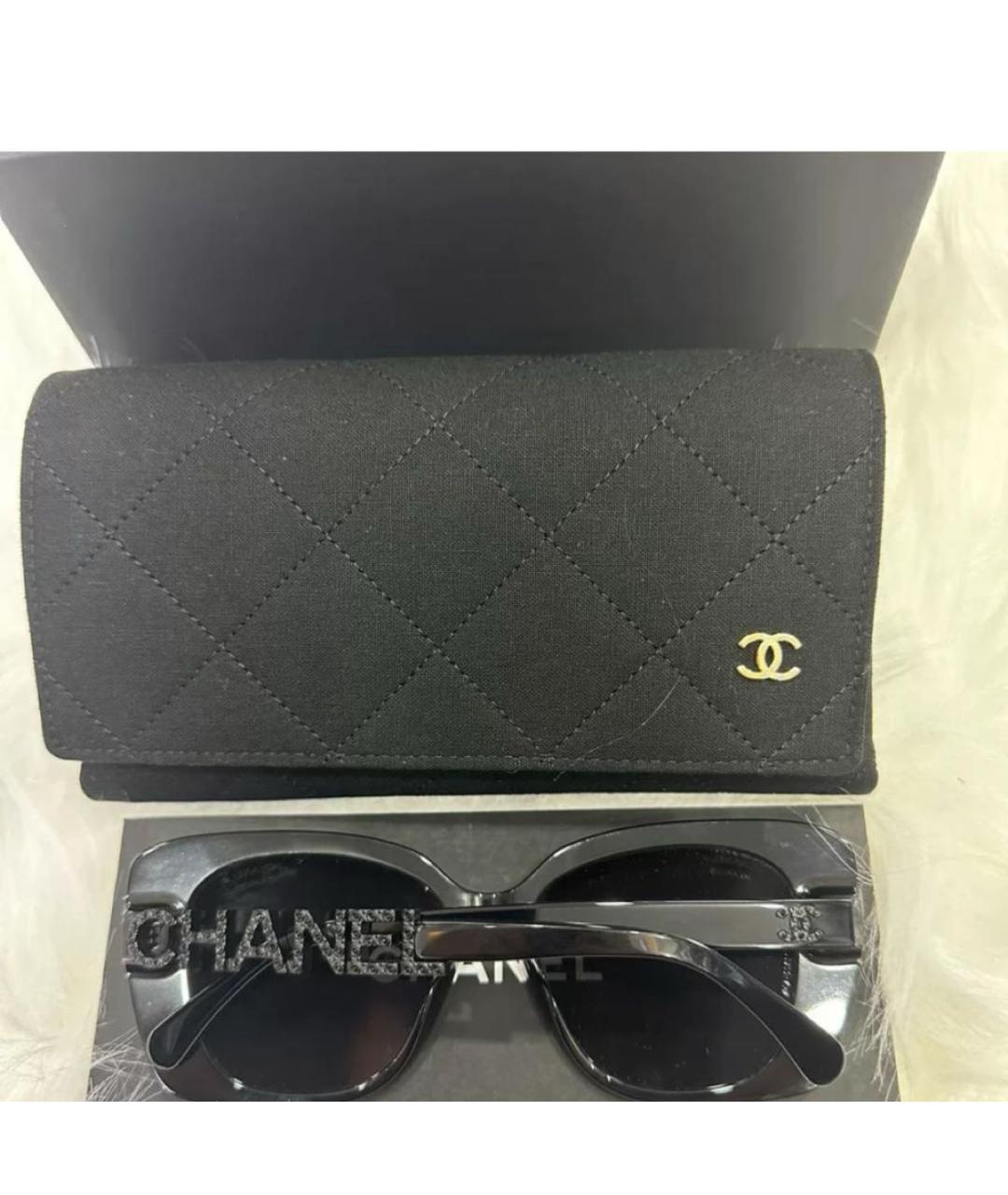 CHANEL Черные пластиковые солнцезащитные очки, фото 2
