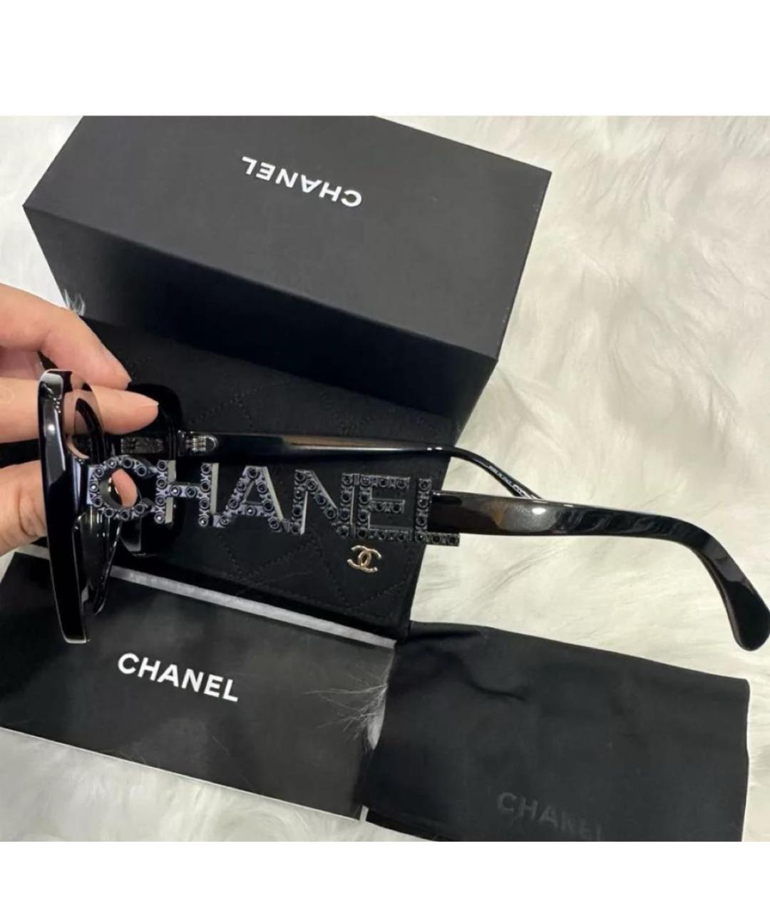 CHANEL Черные пластиковые солнцезащитные очки, фото 4