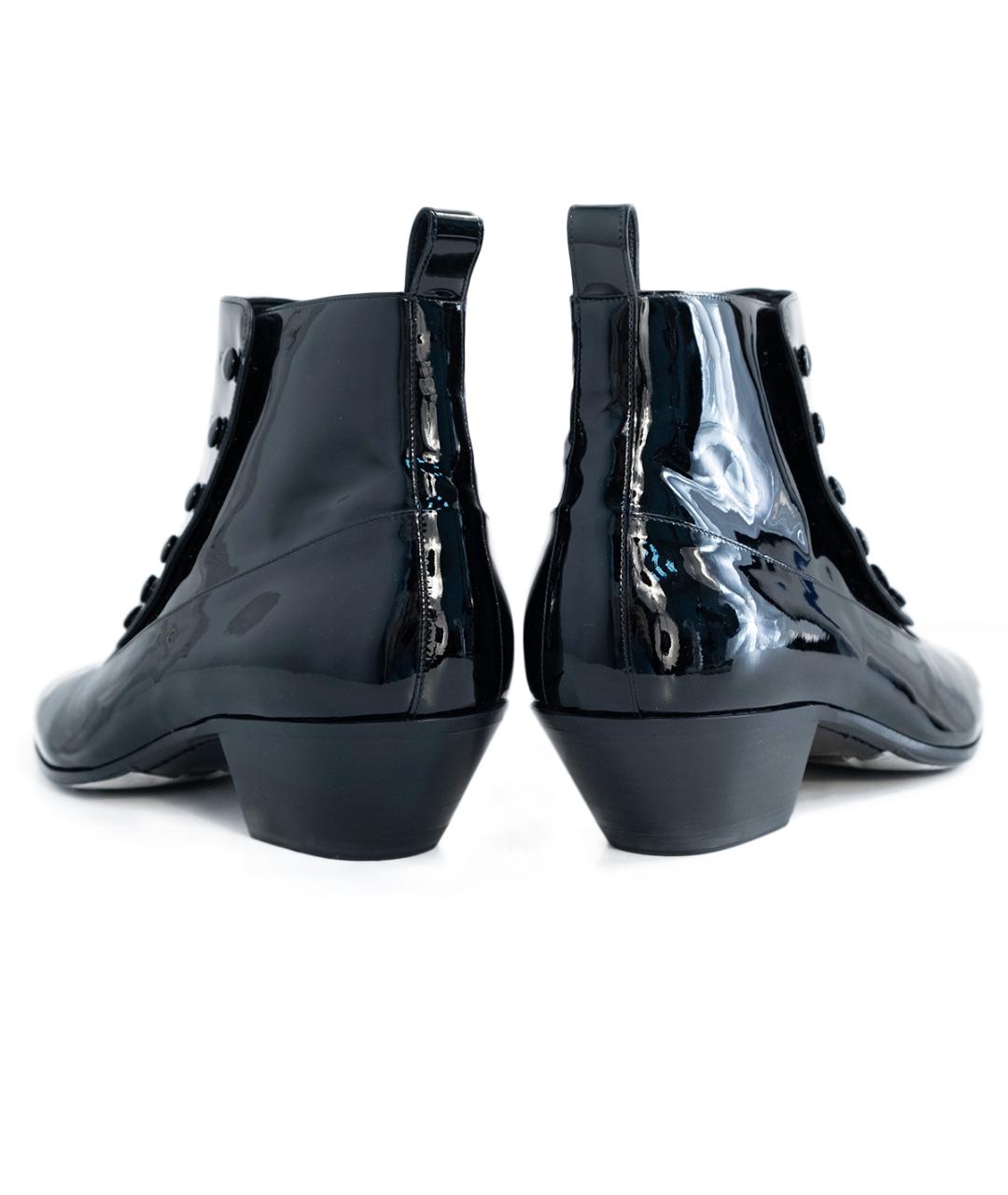 SAINT LAURENT Черные ботинки из лакированной кожи, фото 5