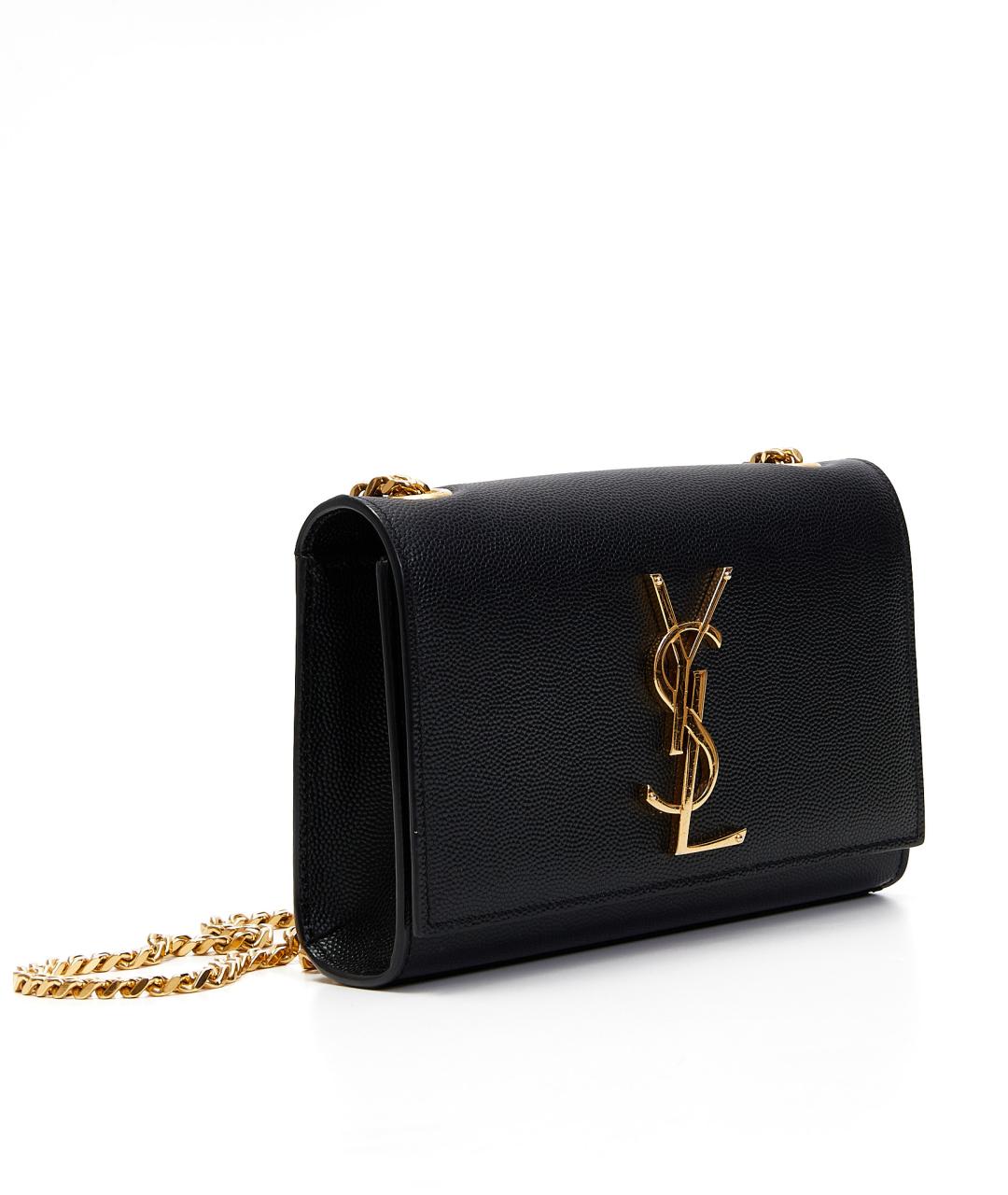 SAINT LAURENT Черная кожаная сумка через плечо, фото 4