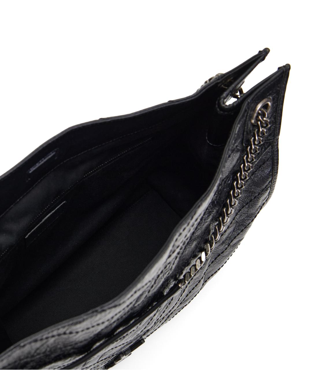 SAINT LAURENT Черная кожаная сумка тоут, фото 6