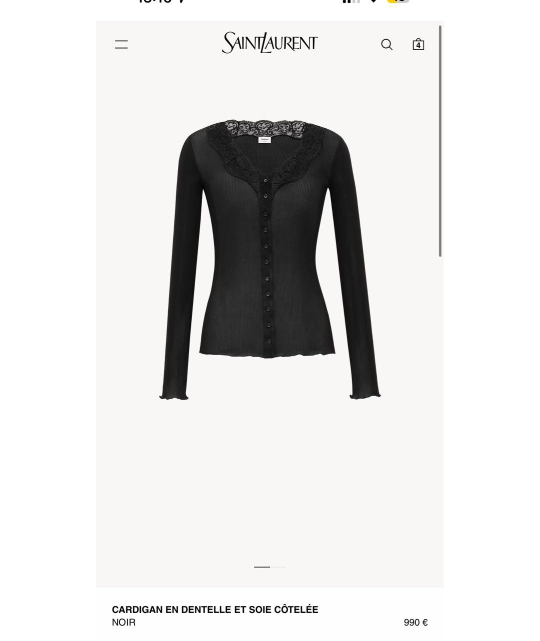 SAINT LAURENT Черный кардиган, фото 1
