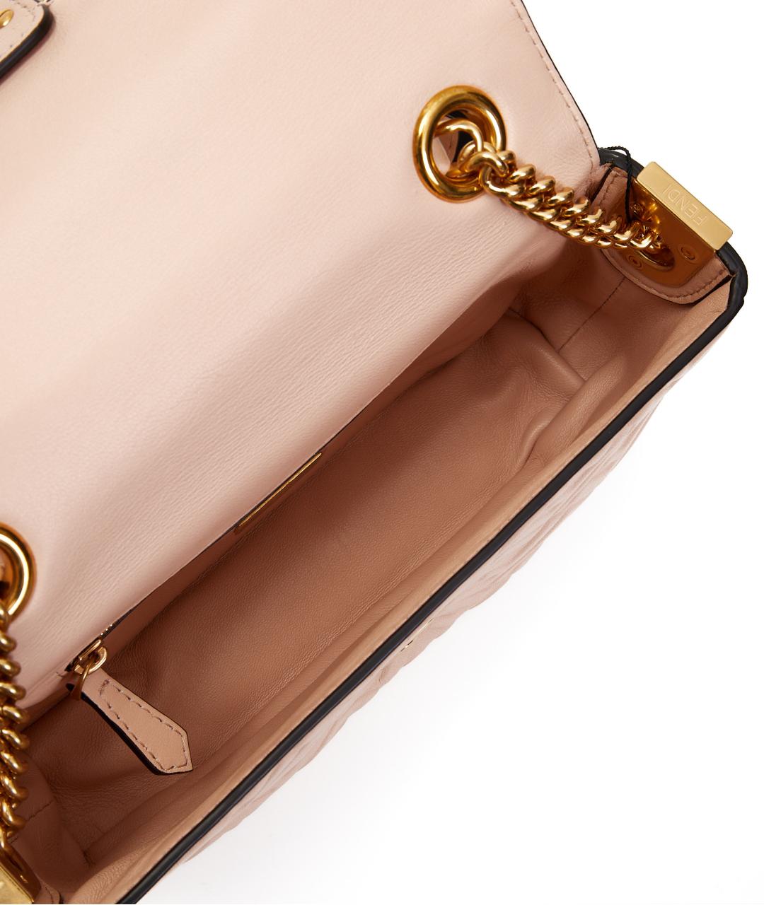FENDI Бежевая кожаная сумка через плечо, фото 7