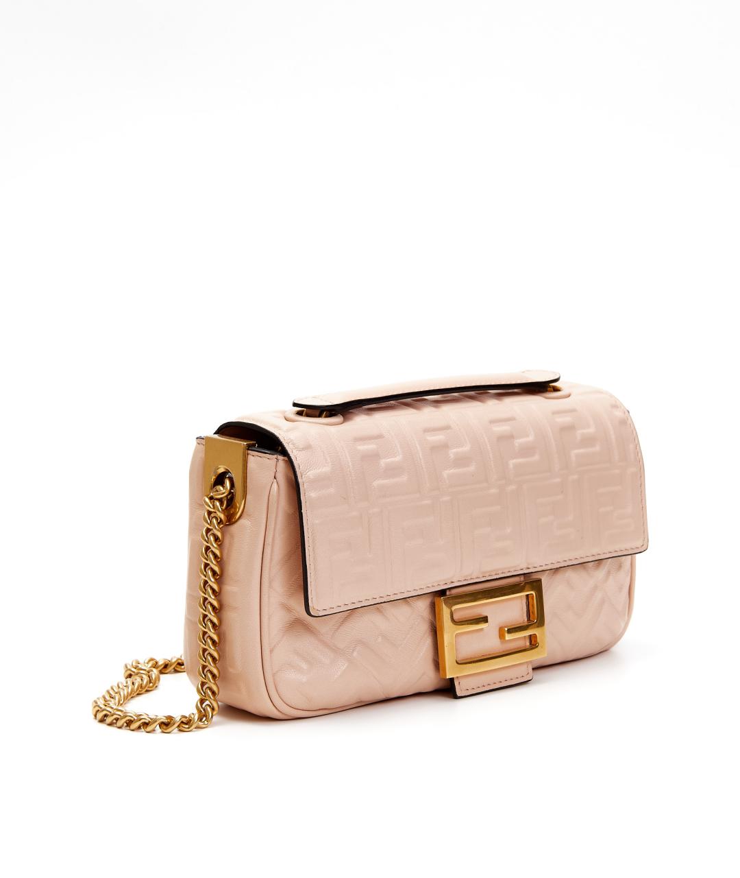 FENDI Бежевая кожаная сумка через плечо, фото 2
