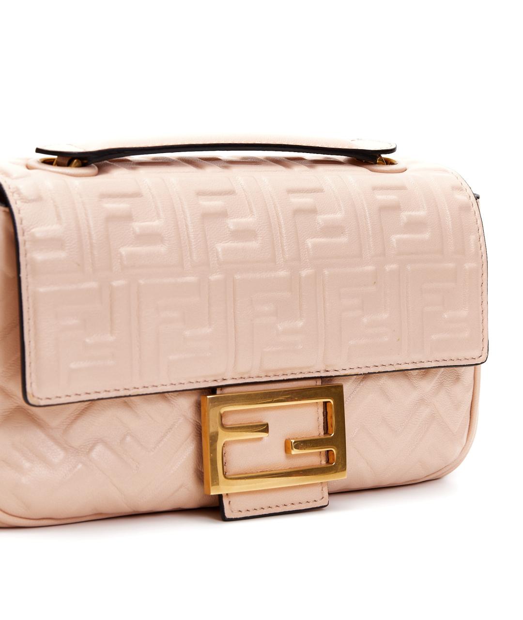 FENDI Бежевая кожаная сумка через плечо, фото 4