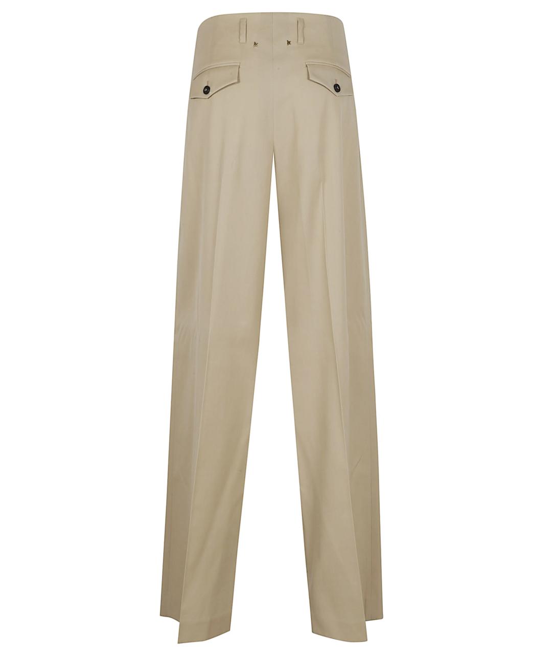 GOLDEN GOOSE DELUXE BRAND Бежевые вискозные прямые брюки, фото 3