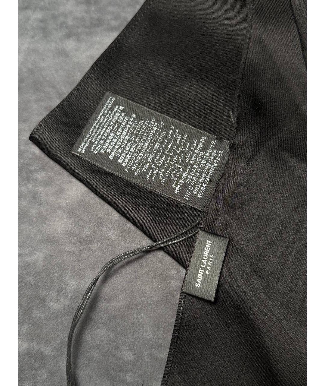 SAINT LAURENT Черный шарф, фото 2