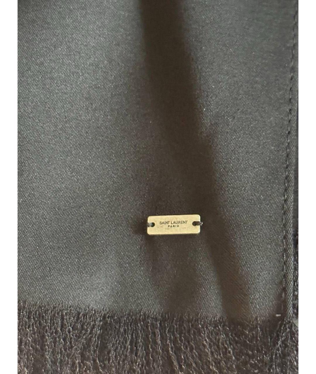 SAINT LAURENT Черный шарф, фото 6