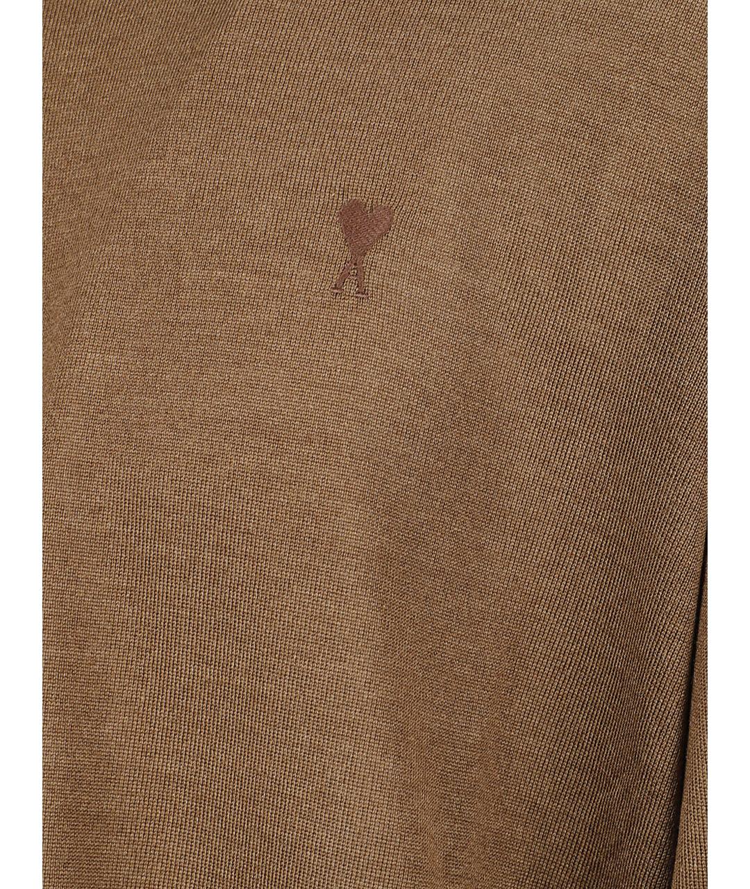 Ami Paris Коричневый шерстяной джемпер / свитер, фото 2