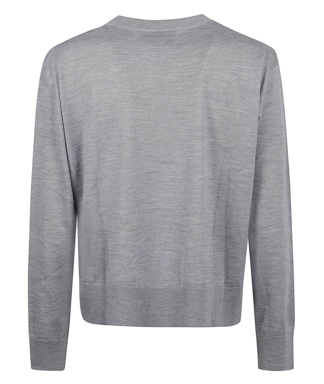 Ami Paris Серый шерстяной джемпер / свитер, фото 3