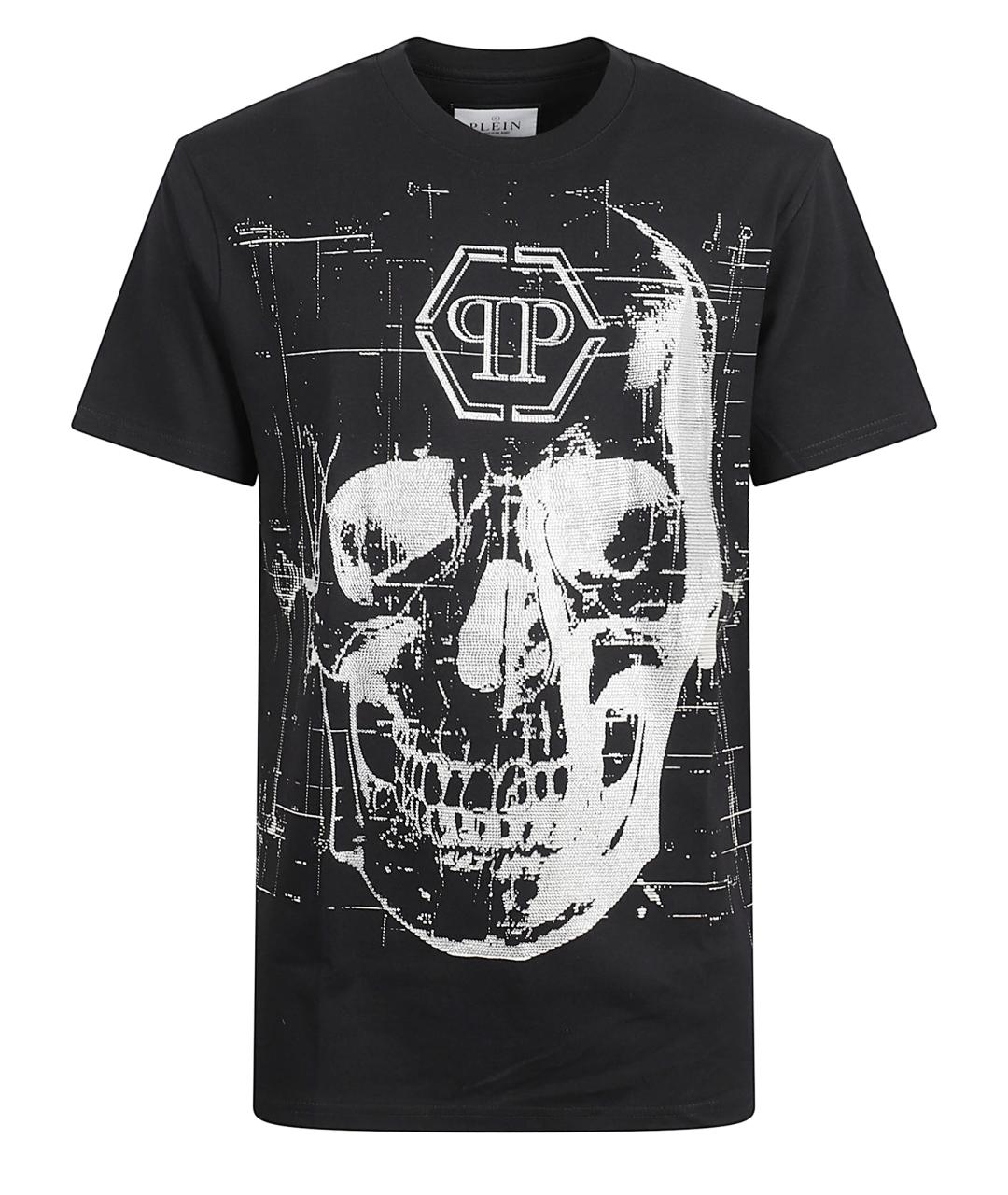 PHILIPP PLEIN Черная хлопковая футболка, фото 1