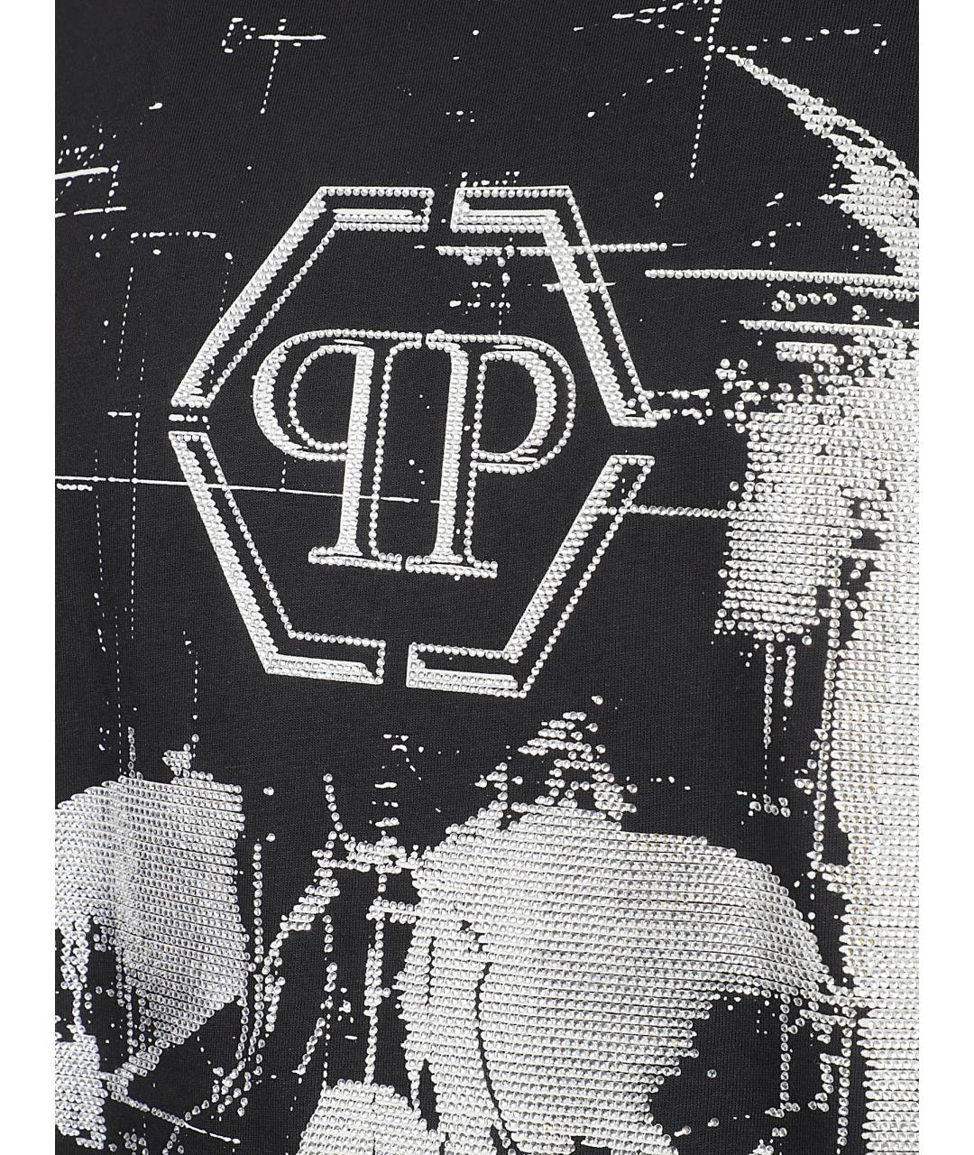 PHILIPP PLEIN Черная хлопковая футболка, фото 2