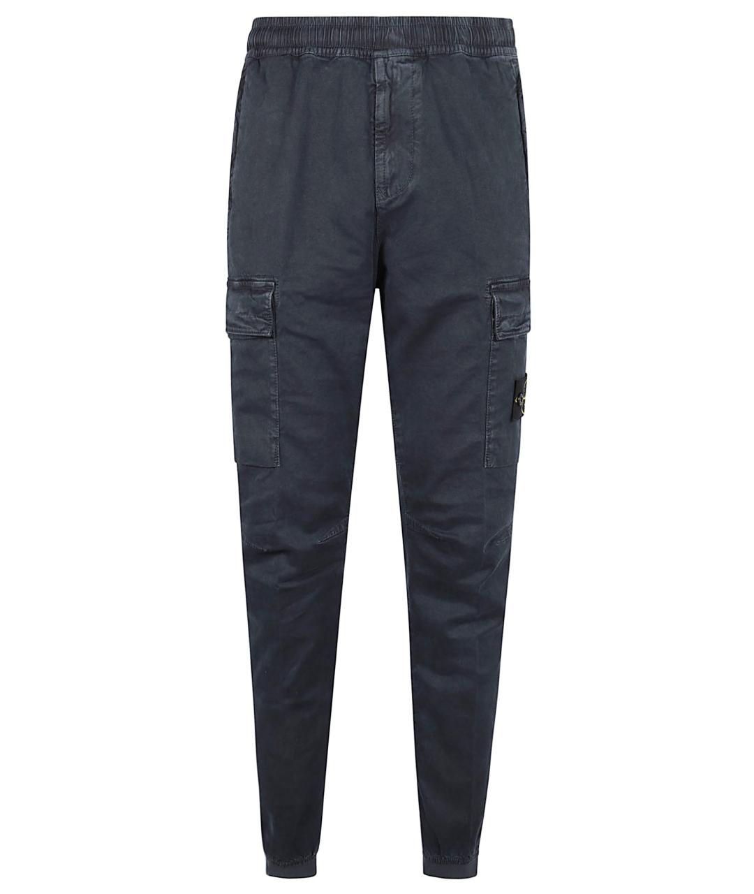 STONE ISLAND Синие хлопковые повседневные брюки, фото 1