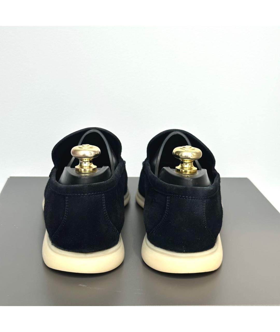 LORO PIANA Черные замшевые лоферы, фото 4