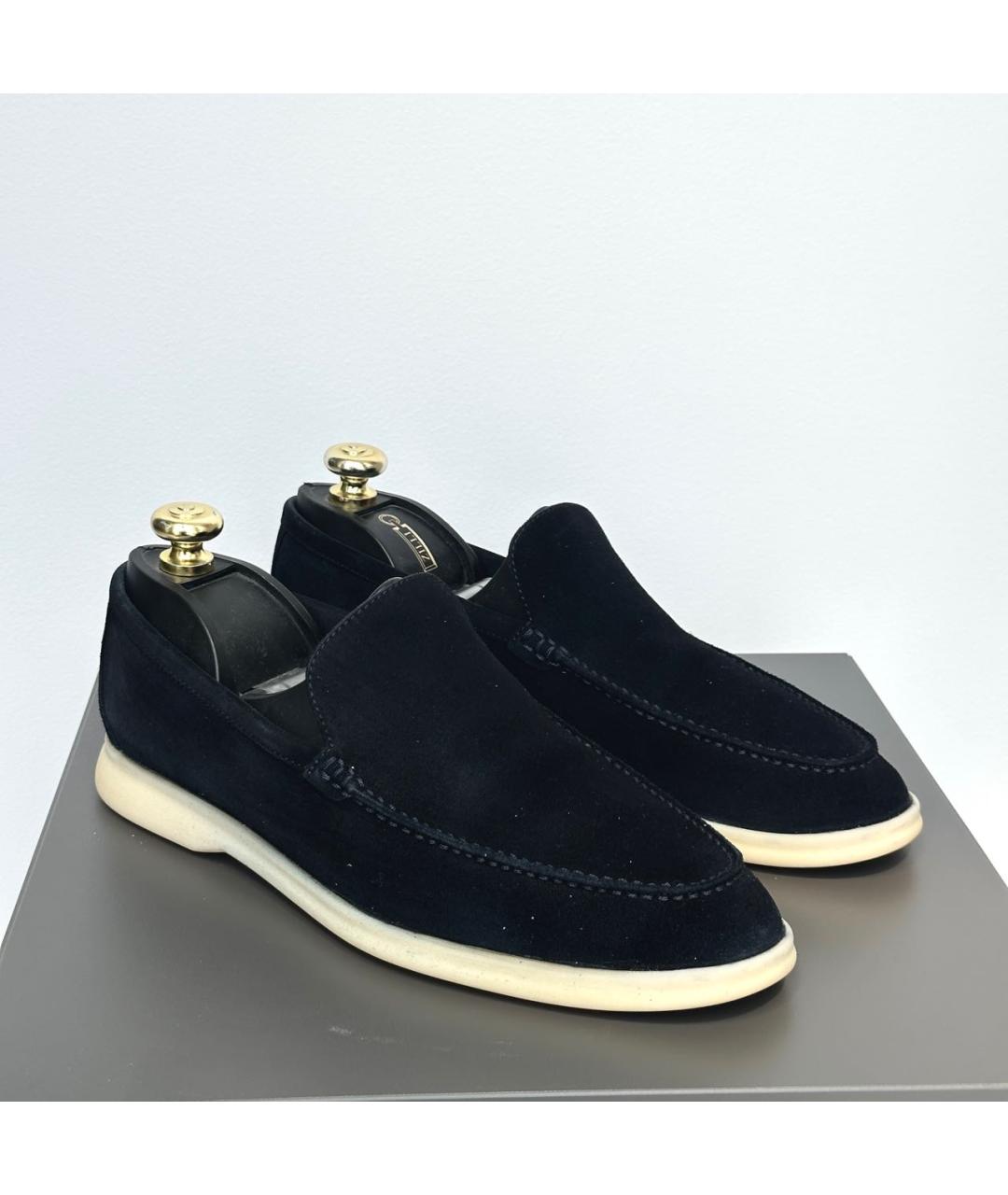 LORO PIANA Черные замшевые лоферы, фото 2