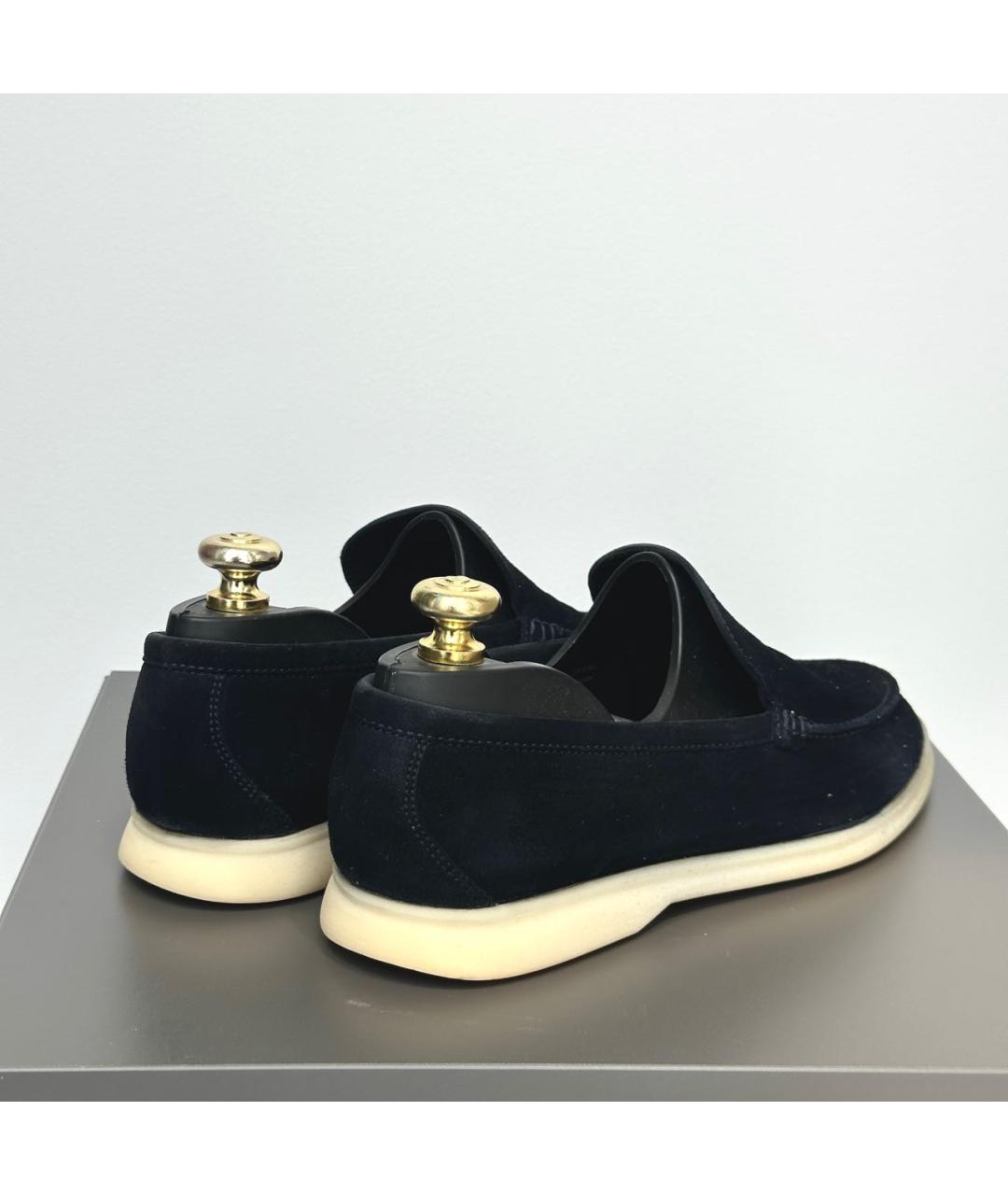 LORO PIANA Черные замшевые лоферы, фото 3