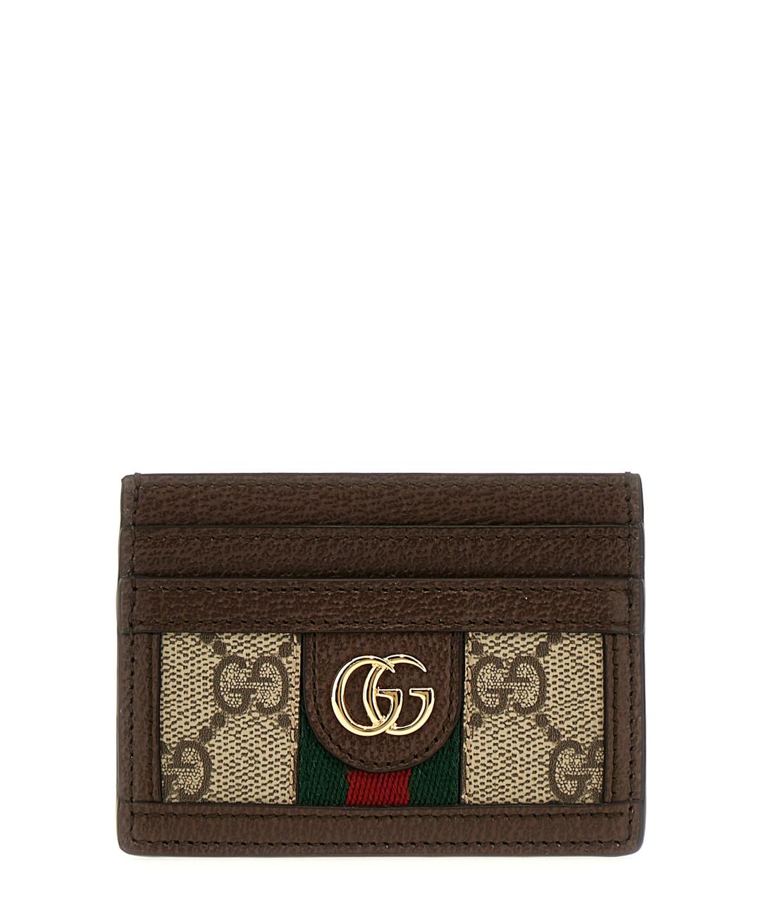 GUCCI Коричневый кожаный кардхолдер, фото 1