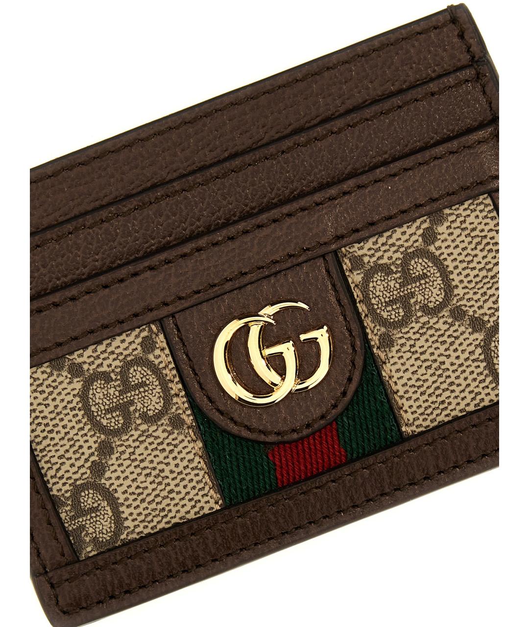 GUCCI Коричневый кожаный кардхолдер, фото 3
