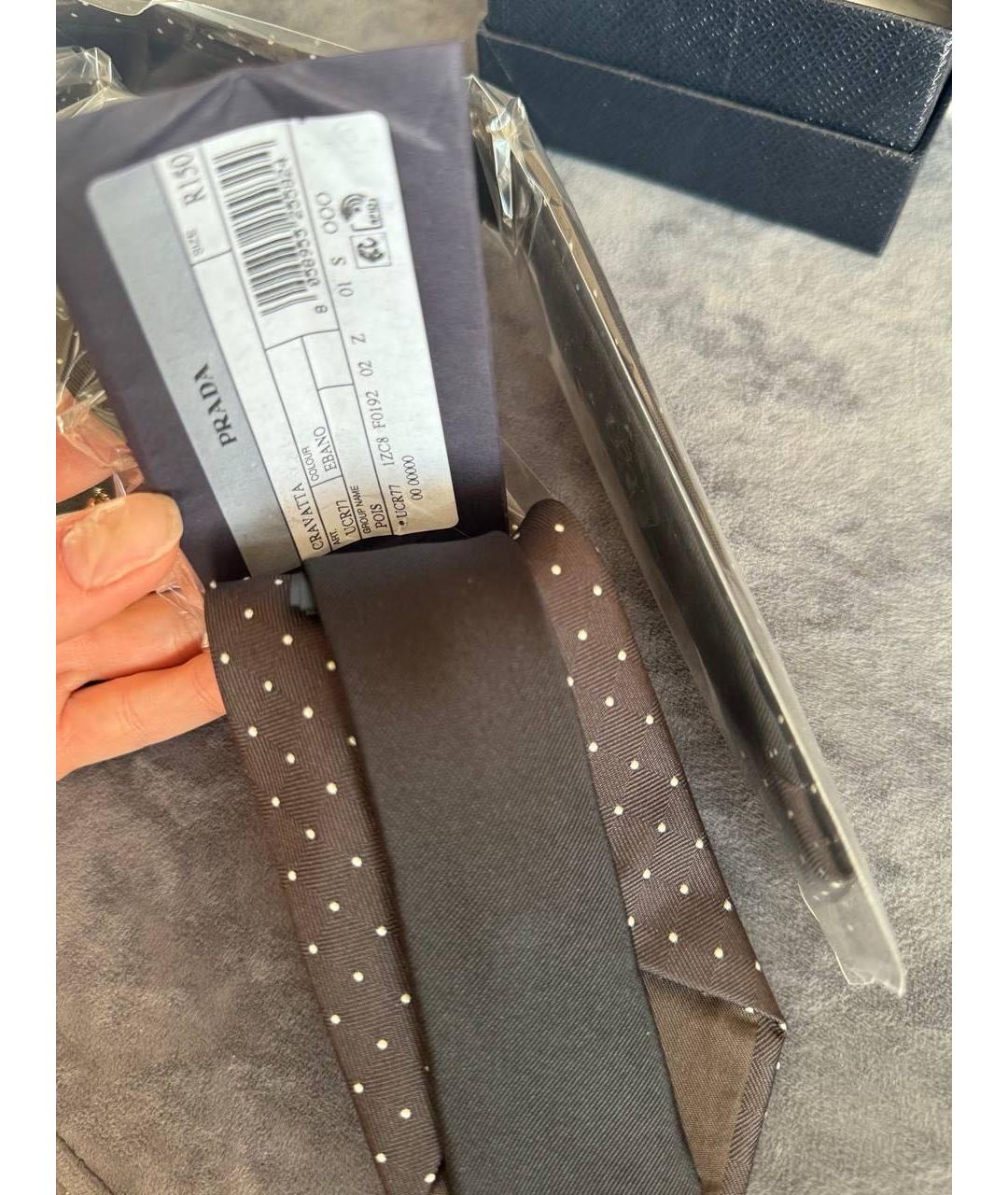 PRADA Коричневый галстук, фото 4