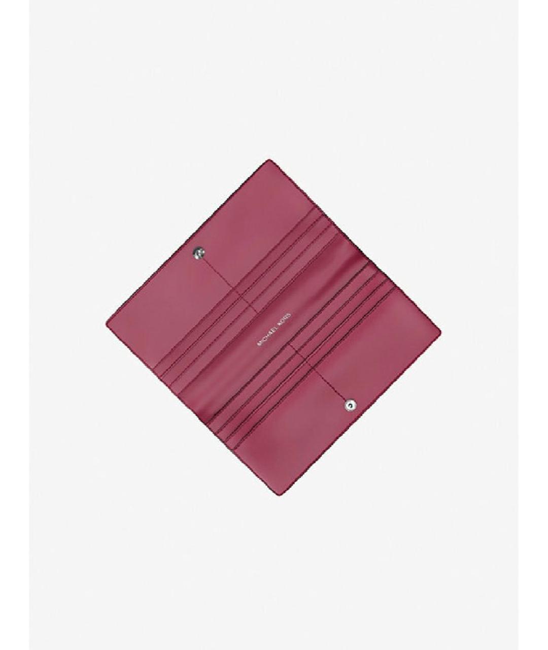 MICHAEL KORS Бордовый кожаный кошелек, фото 3