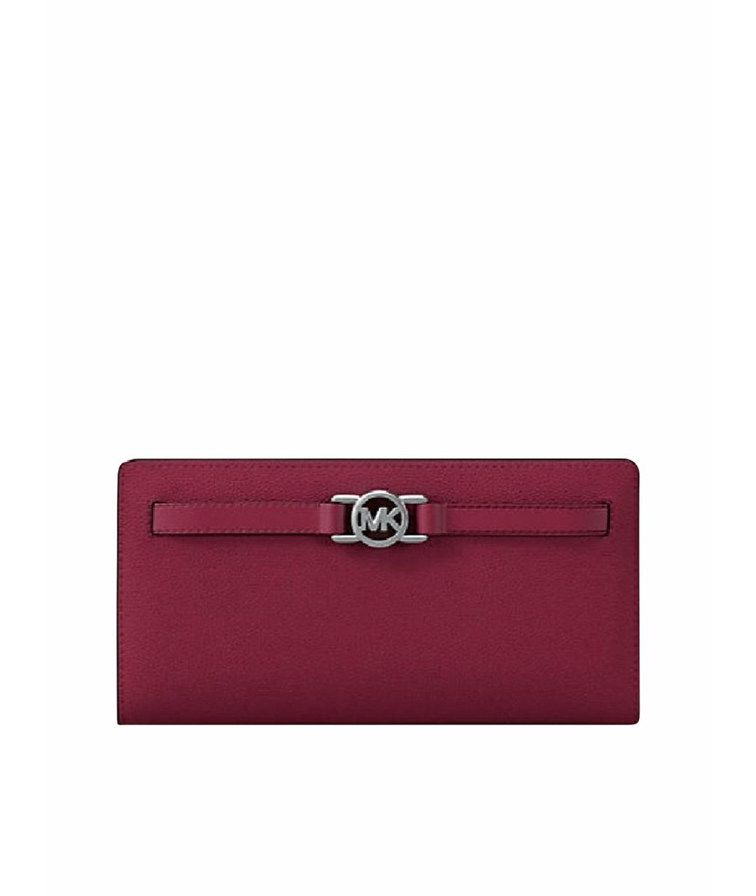 MICHAEL KORS Бордовый кожаный кошелек, фото 1