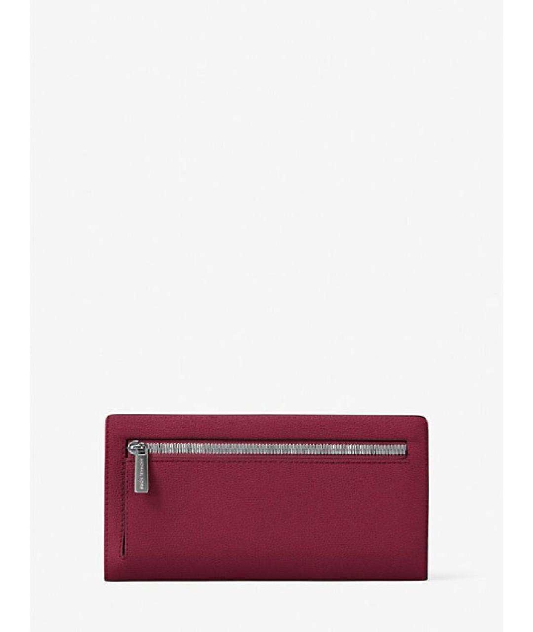 MICHAEL KORS Бордовый кожаный кошелек, фото 2
