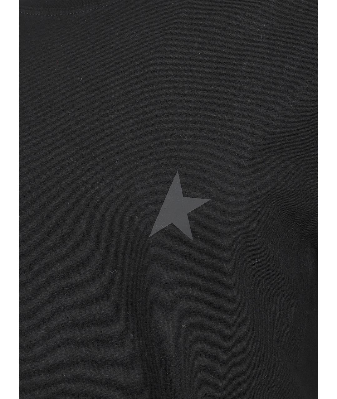 GOLDEN GOOSE DELUXE BRAND Черная хлопковая футболка, фото 2