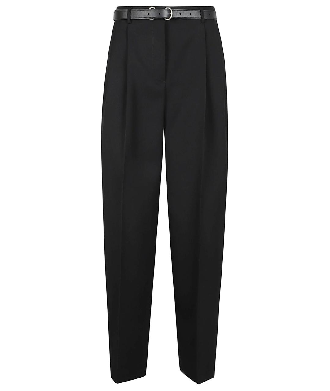 JIL SANDER Черные шерстяные прямые брюки, фото 1