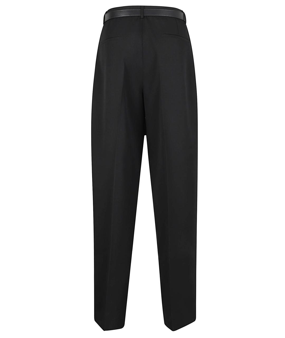 JIL SANDER Черные шерстяные прямые брюки, фото 3