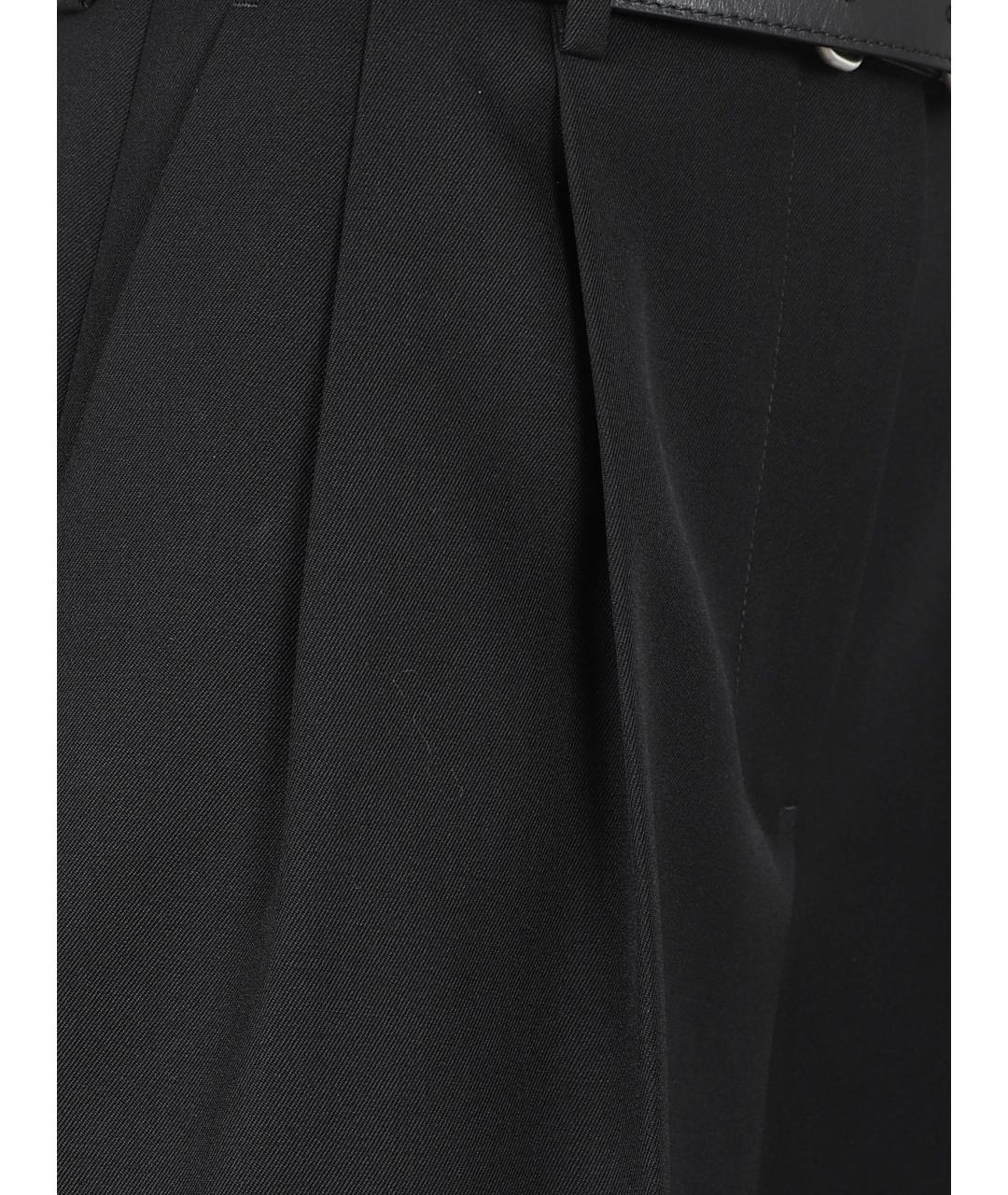JIL SANDER Черные шерстяные прямые брюки, фото 2