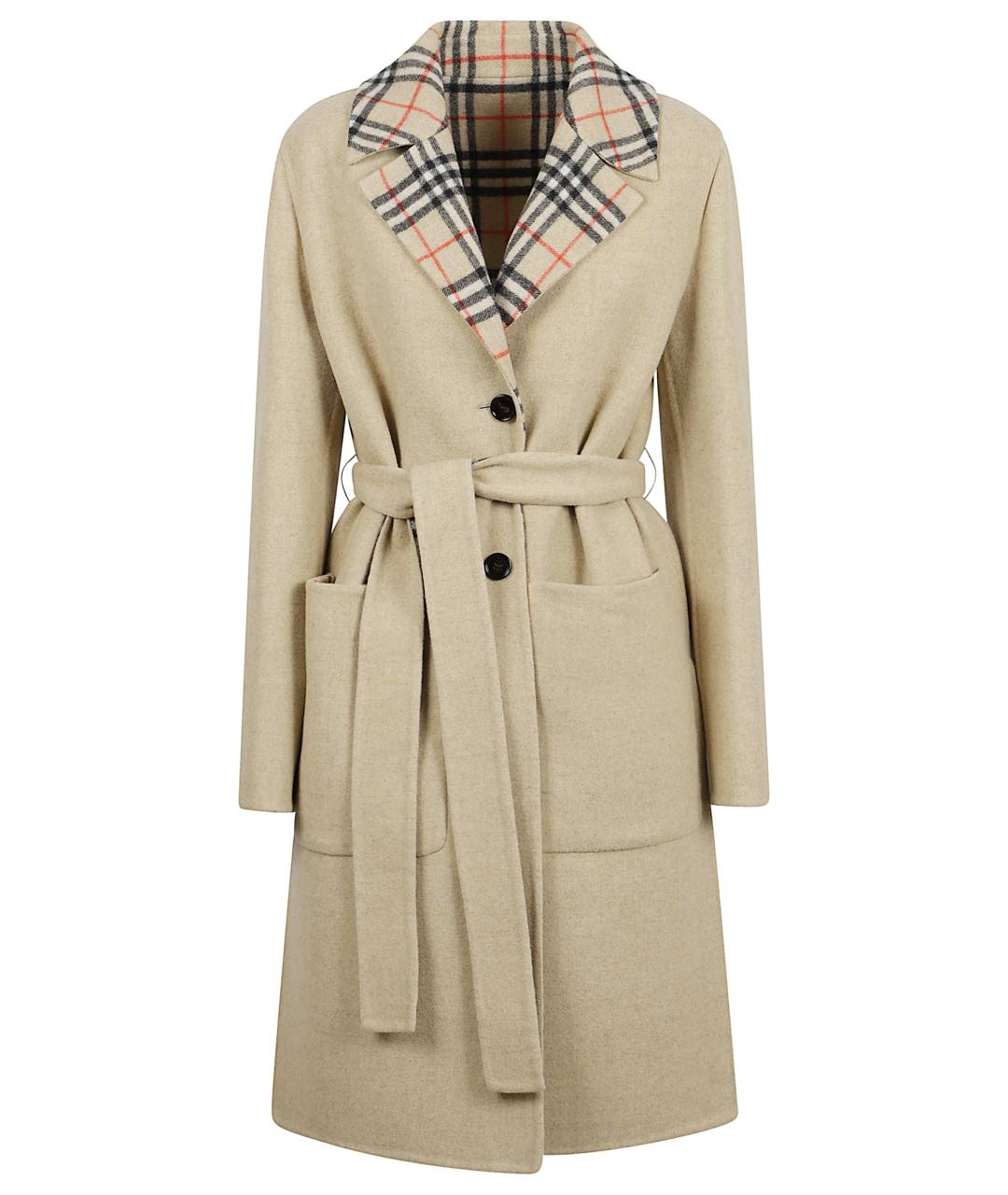 BURBERRY Бежевое шерстяное пальто, фото 1