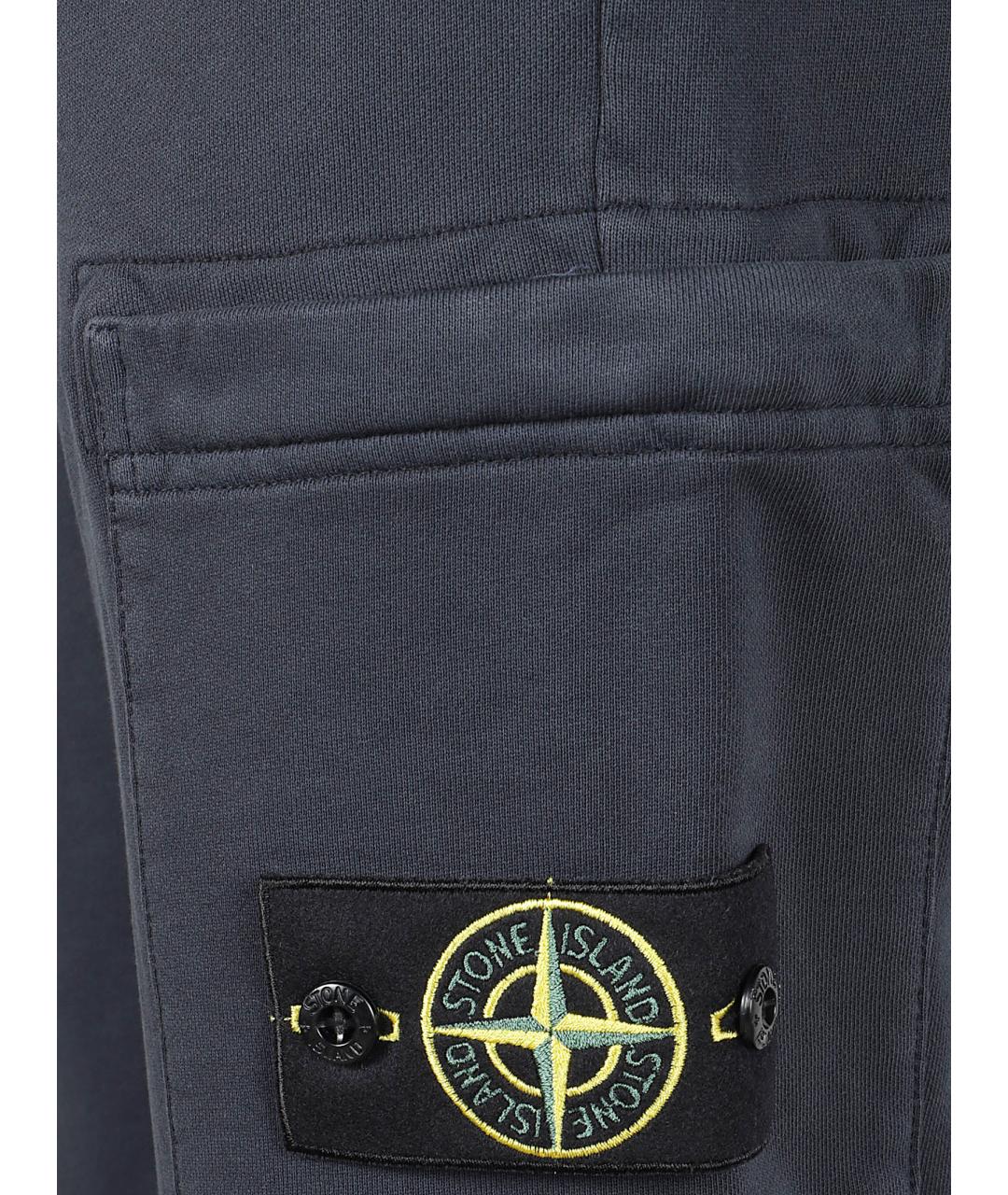 STONE ISLAND Темно-синие хлопковые повседневные брюки, фото 2