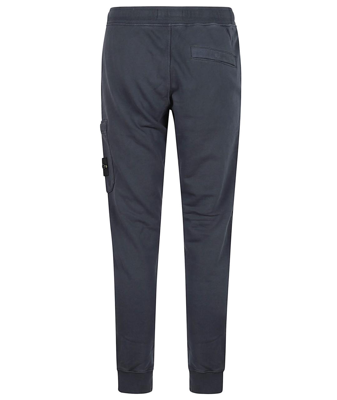 STONE ISLAND Темно-синие хлопковые повседневные брюки, фото 3