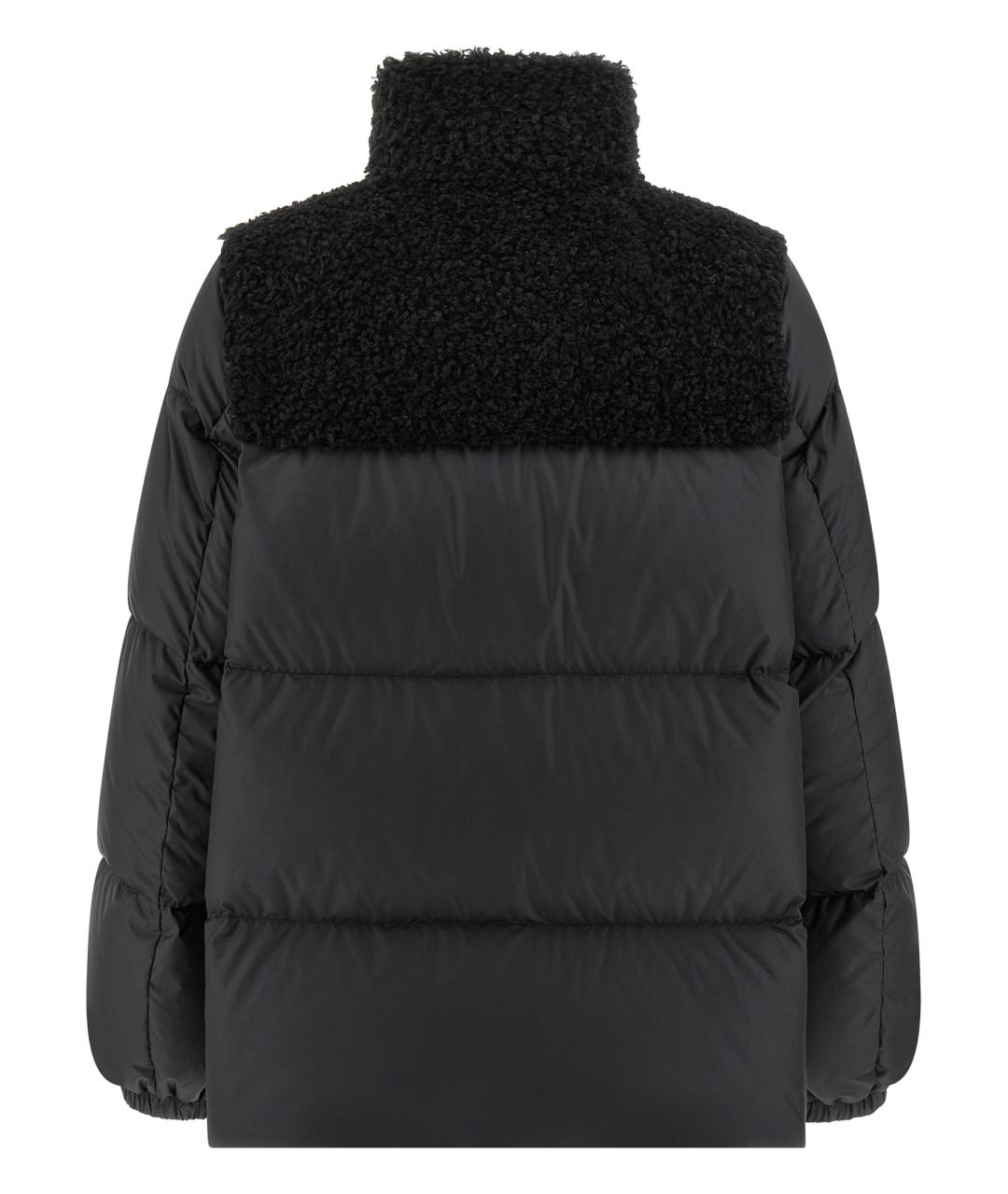 MONCLER Черный полиэстеровый пуховик, фото 2