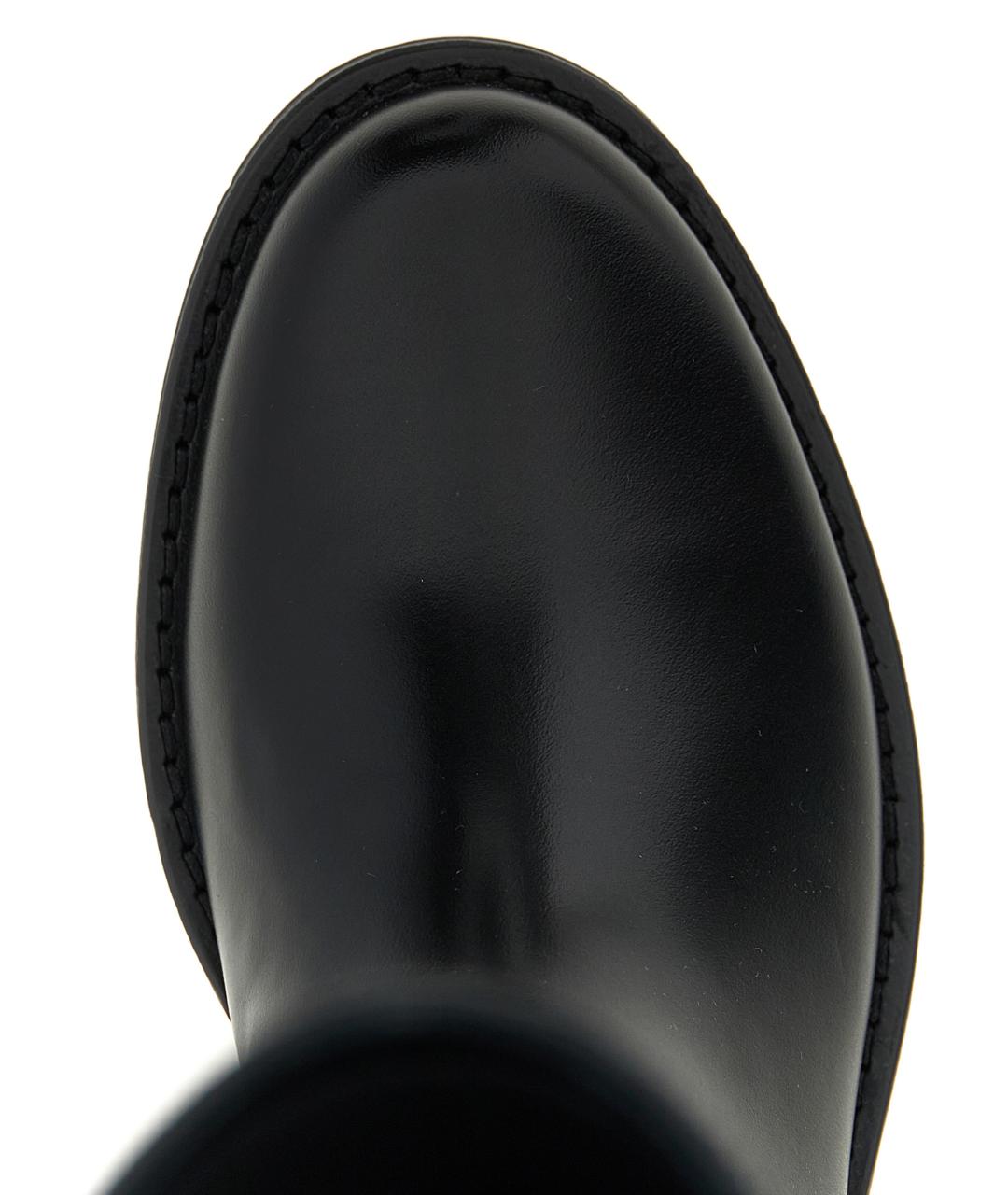 SAINT LAURENT Черные кожаные сапоги, фото 4