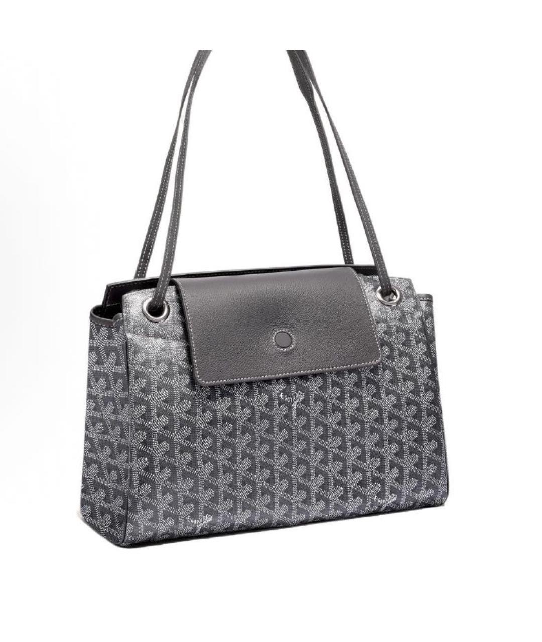 GOYARD Антрацитовая кожаная сумка тоут, фото 1
