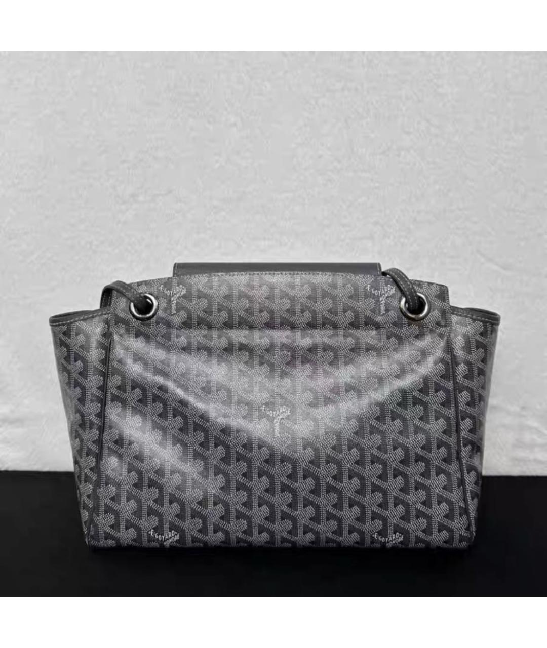GOYARD Антрацитовая кожаная сумка тоут, фото 3