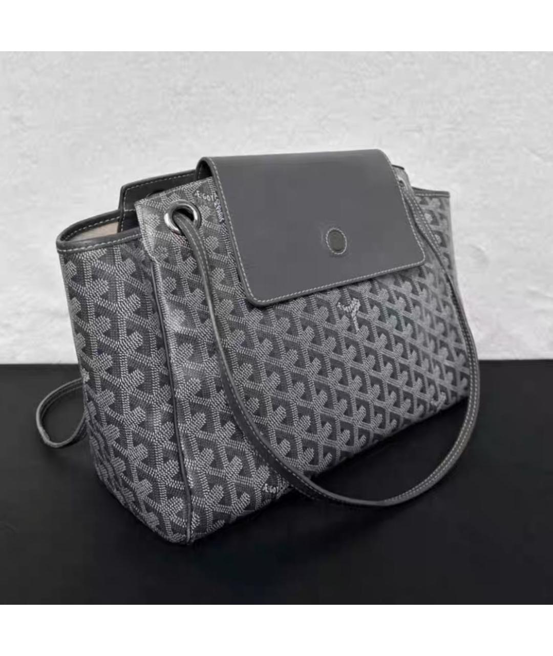 GOYARD Антрацитовая кожаная сумка тоут, фото 2