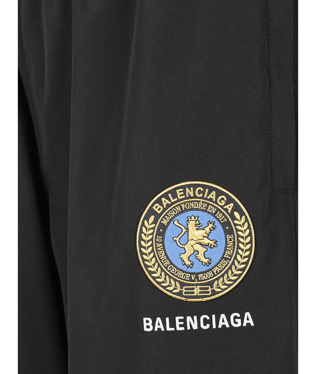 BALENCIAGA Черные полиэстеровые повседневные брюки, фото 2