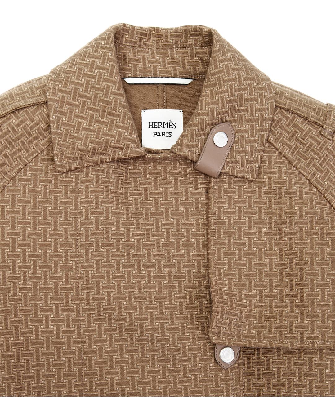 HERMES Бежевый хлопковый тренч/плащ, фото 3