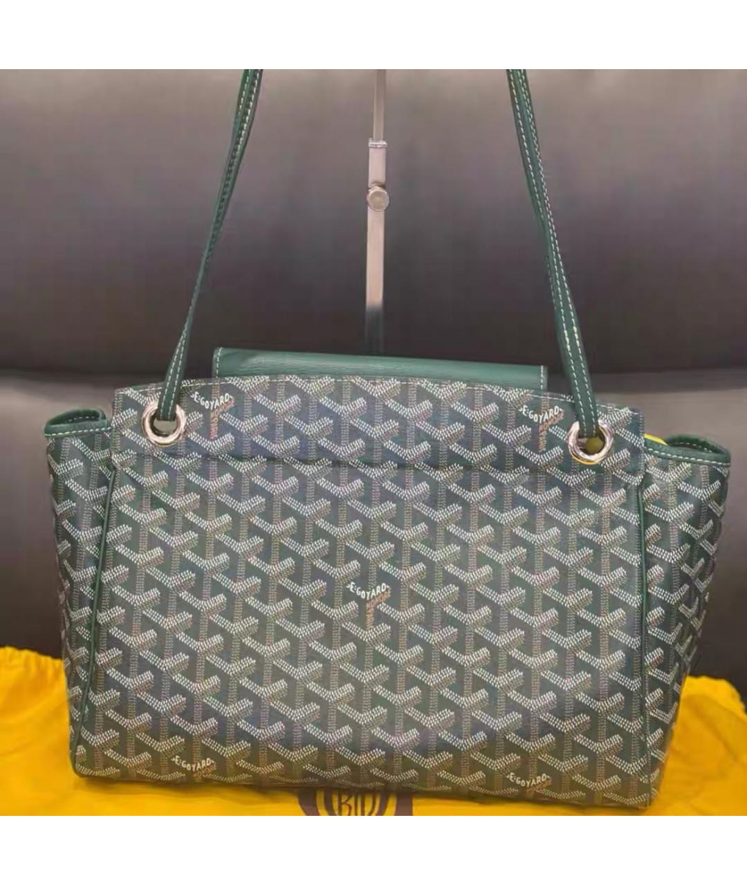 GOYARD Зеленая кожаная сумка тоут, фото 2