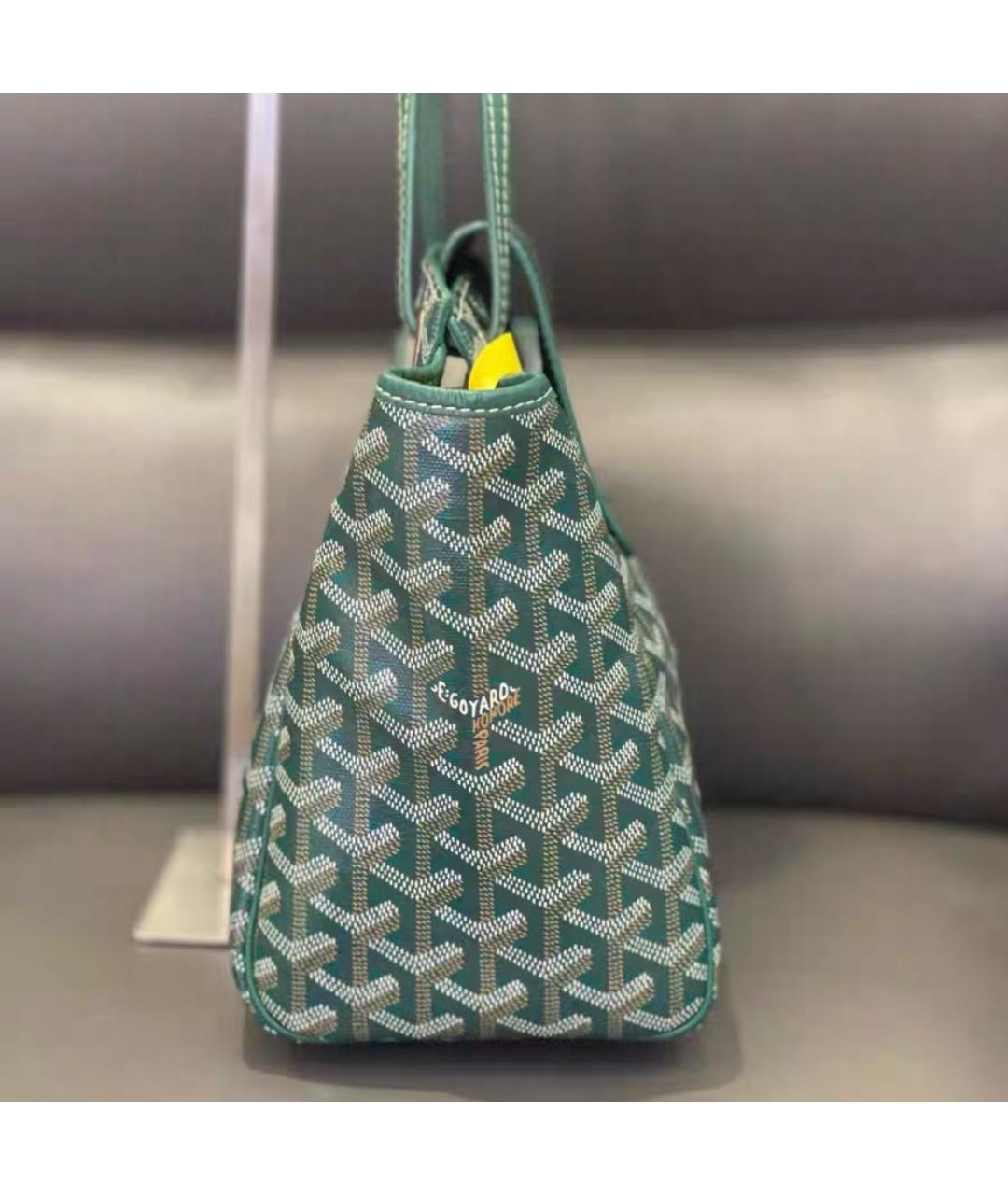 GOYARD Зеленая кожаная сумка тоут, фото 3